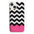 Coque pour iPhone 15 Chevrons Colorés Rose et Noir, systeme Safran Excellence