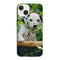 Coque iPhone 15 Chiot Dalmatien, collection animaux noir et blanc, en silicone souple