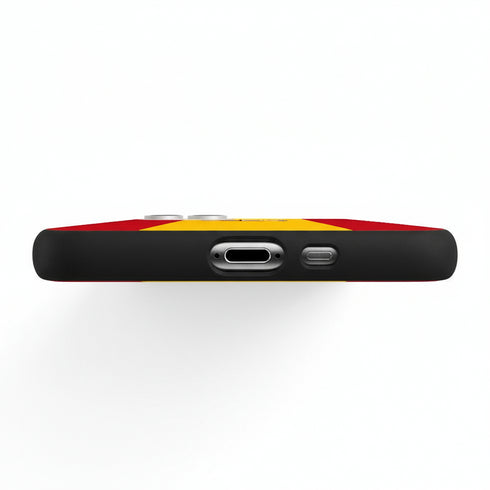 Protection silicone antichocs drapeau d' Espagne pour iPhone 15, iPhone 15 Pro, iPhone 15 Plus, iPhone 15 Pro max, laisse accès à tous les ports.