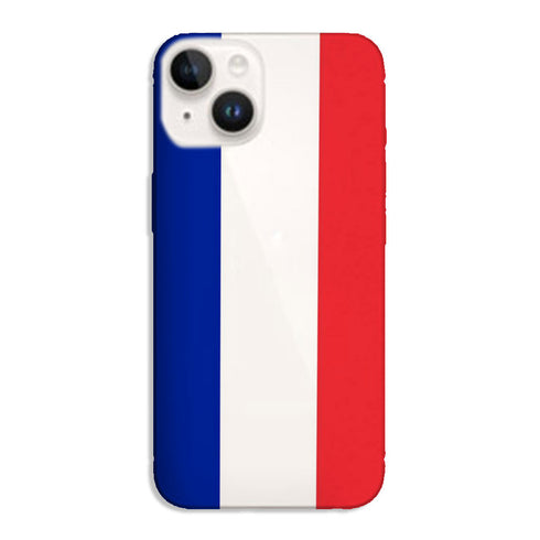 Coque iPhone 15 France, bleu blanc rouge