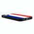 Protection silicone doux aux couleurs de la France, Bleu, Blanc, Rouge, cotés de la coque France pour iPhone 15 en silicone anti-grip de couleur noir