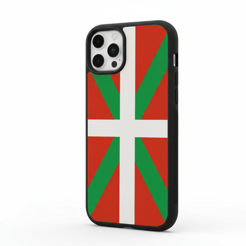 Accessoire téléphone silicone pour iPhone 15 drapeau du Pays Basque