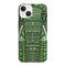 Coque iPhone 15 Elephant Vert Azteque, protection originale au look animaux ethniques de couleur Kaki