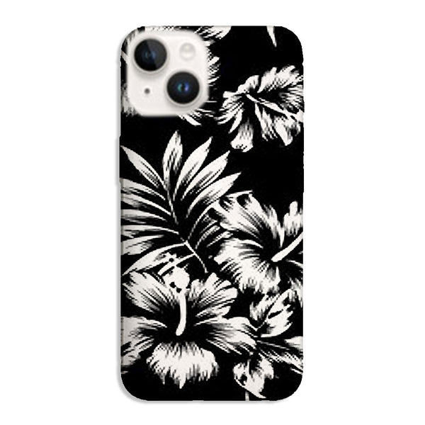 Coque pour iPhone 15 Fleurs Sauvages Noires