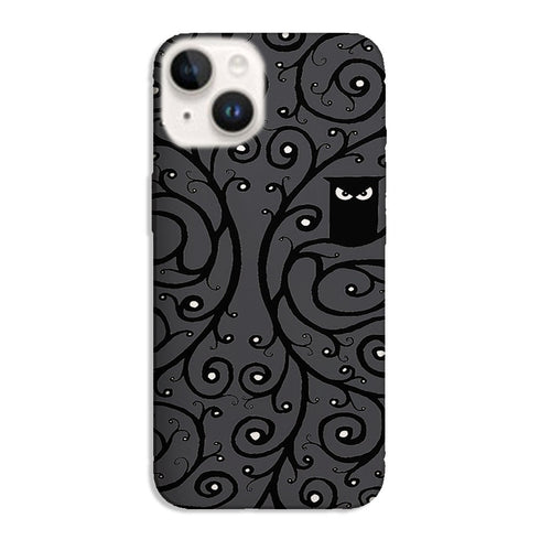 Coque iPhone 15 Hibou Noir et Blanc
