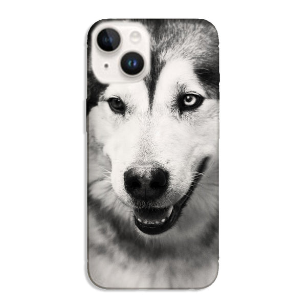 Coque iPhone 15 Husky aux Yeux Clairs, protection élégante et robuste contre les chocs.