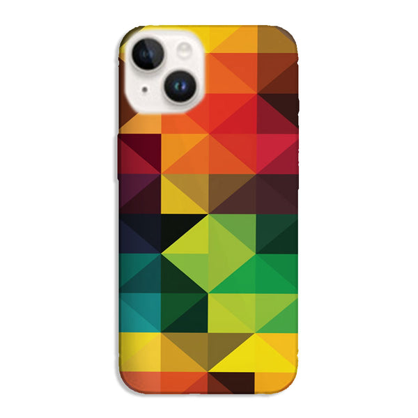 Coque pour iPhone 15 Intermezzo, protection antichocs motifs arlequin colorés, en silicone doux