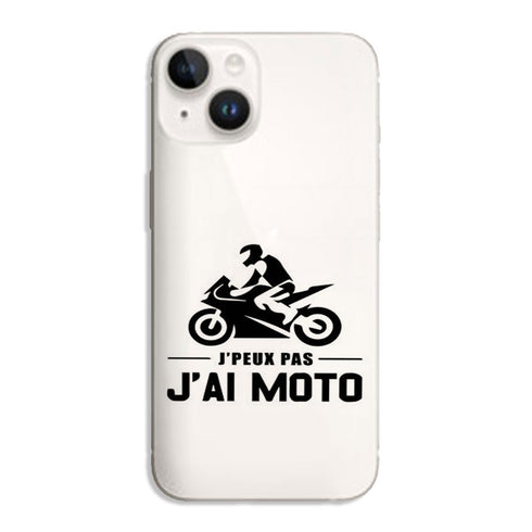 Coque iPhone 15 Je peux pas j'ai moto