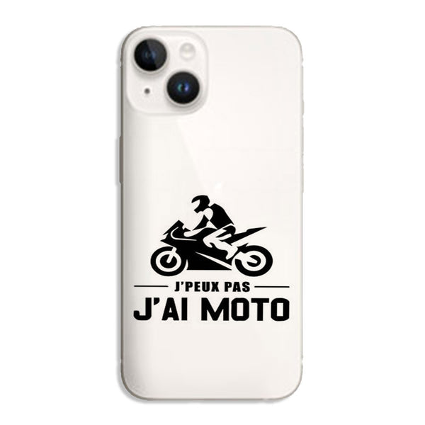 Coque iPhone 15 Je peux pas j'ai moto