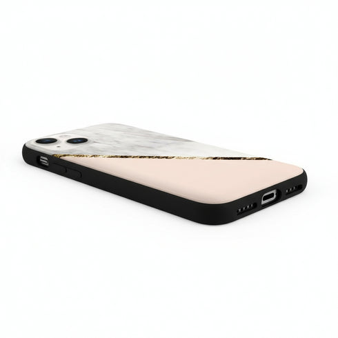 coque silicone made in France pour iPhone 15 personnalisée marbre vogue
