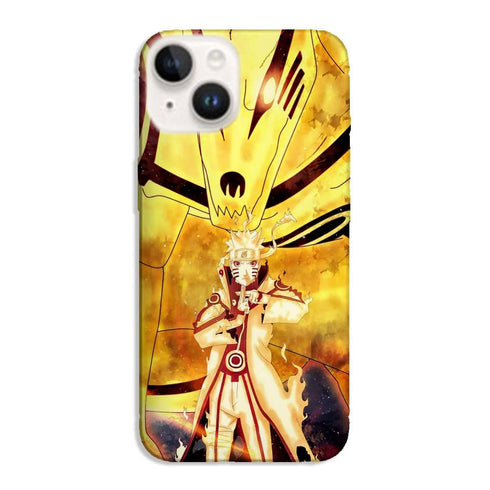 Coque iPhone 15 Naruto Kyubi Jaune