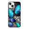 Coque iPhone 15 Papillon Turquoise, housse smartphone incassable bleu