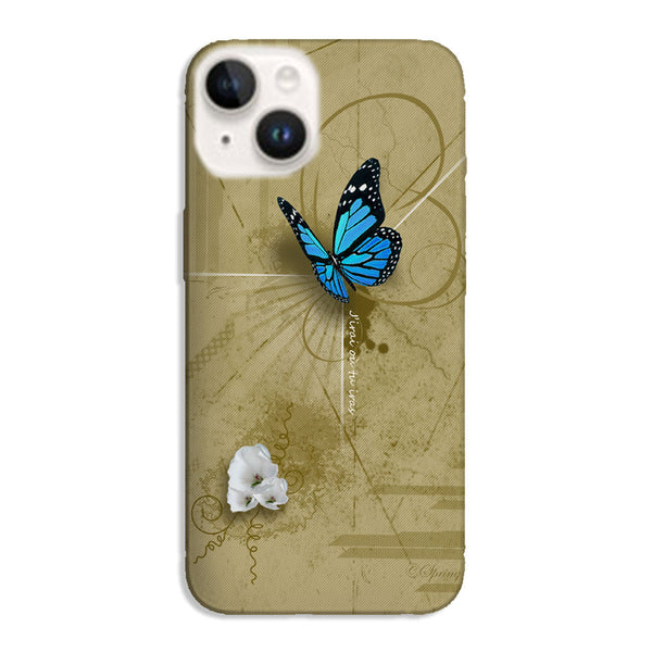 Coque iPhone 15 Papillon Bleu, protection incassable anti-chocs