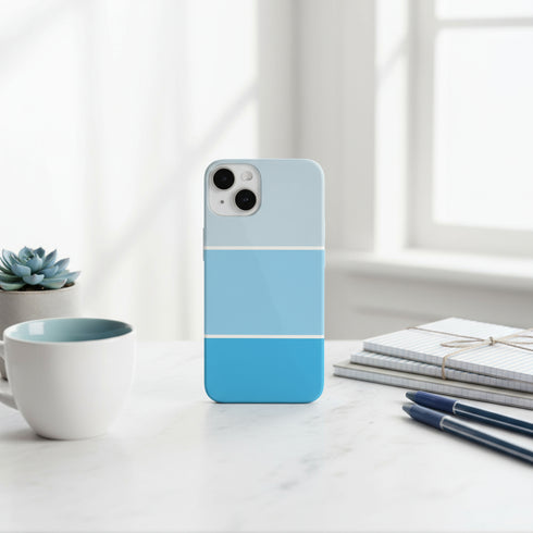 Coque iPhone 15 Pastel Bleu abstrait, style aesthetic simple, antichocs en gel de Tpu souple