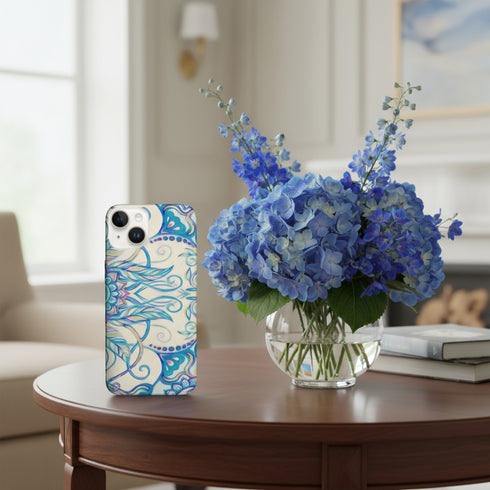 Coque pour iPhone 15 Vintage Pearl Floral