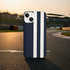 Housse silicone personnalisée style courses de voiture, la Coque pour iPhone 15 Racing Bleu en silicone souple TPu.