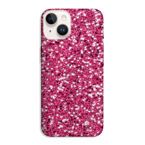 Coque pour iPhone 15 Pink Glitter way, son motif a paillettes girly est personnalisé par impression UV HD sur une housse de silicone antichocs