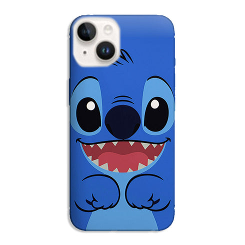 Coque iPhone 15 Stitch Blue, protection en silicone ultra fin, personnage Disney