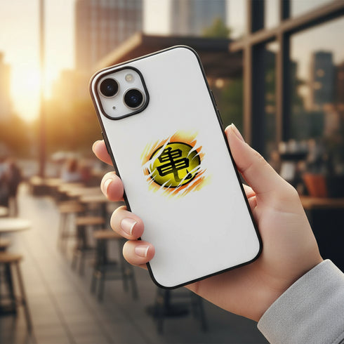 coque silicone antichoc manga pour iPhone 15 au look Symbole syian