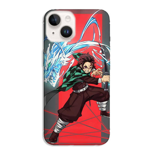 Coque iPhone 15 Tanjiro Dragon Phone