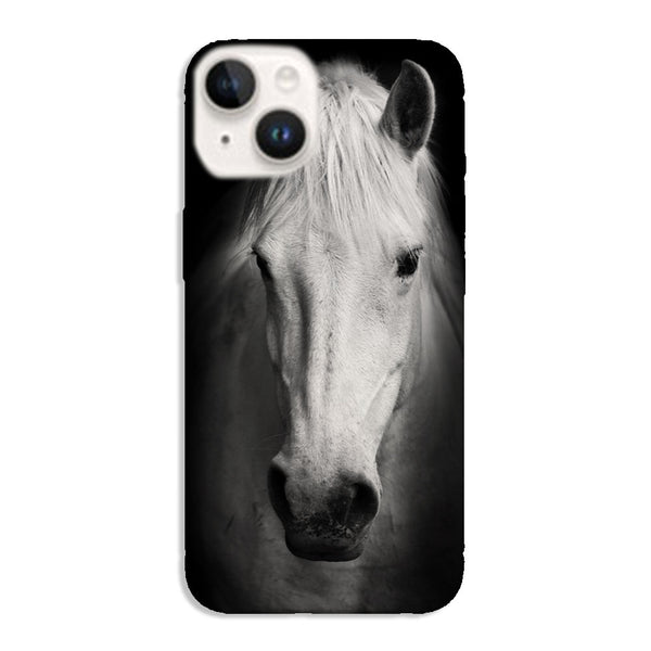Coque iPhone 15 Tete de Cheval Noir et Blanc, la coque protection téléphone silicone pour les fans de chevaux