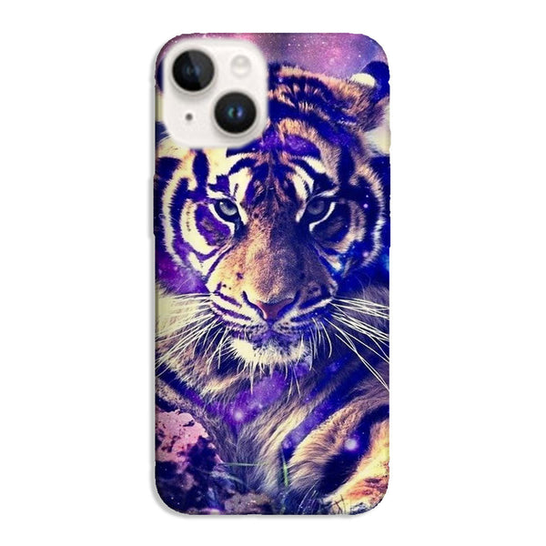 Coque iPhone 15 Tigre Bleu de Russie, achat coque silicone fine bleue pour smartphone Apple