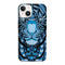 Coque iPhone 15 Tigre Bleu Aztec, achat coque renforcée en silicone doux