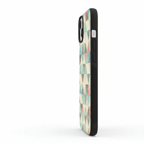 Housse Tpu antichocs pour smartphone Apple iPhone 15, Plus, Pro, Pro Max, souple, personnalisée Triangles Vintage Aesthetic