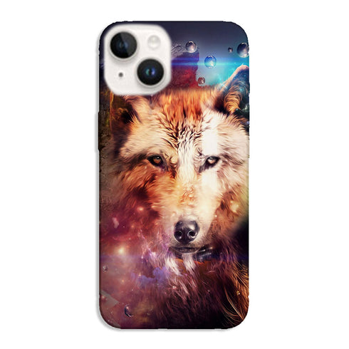 Coque iPhone 15 Wolf Imagine, son design personnalisé Loup d'artiste est imprimé en France sur une coque de silicone souple