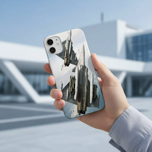 coque téléphone en silicone avion de chasse français rafale pour iPhone 15