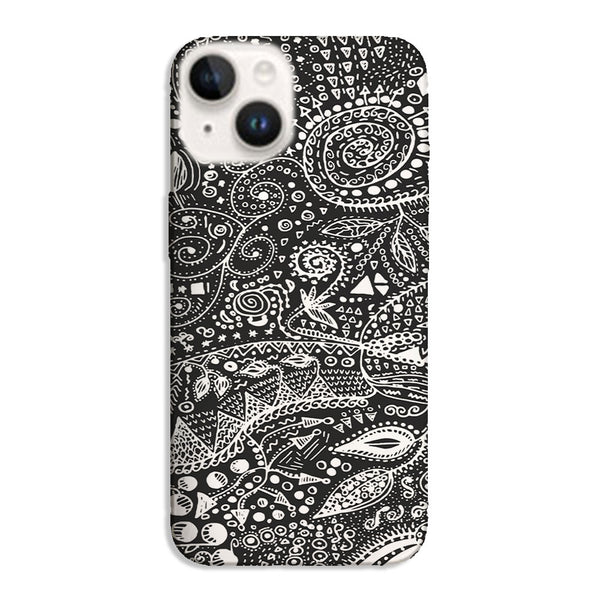 Coque pour iPhone 15 Aztec bw handmade
