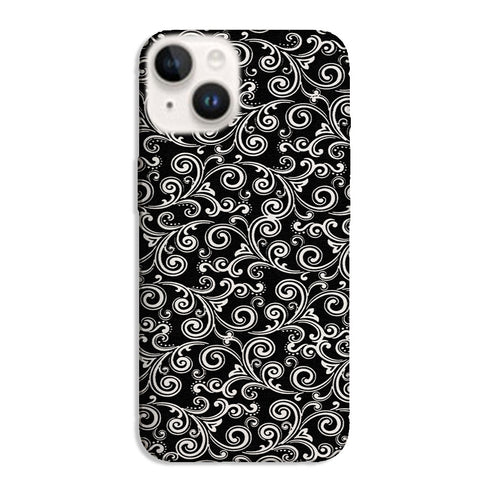 Coque iPhone 15 Black and white swirls