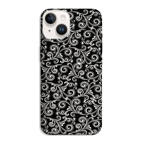 Coque iPhone 15 Black and white swirls