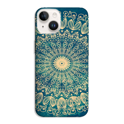 Coque pour iPhone 15 Blue organic boho mandala