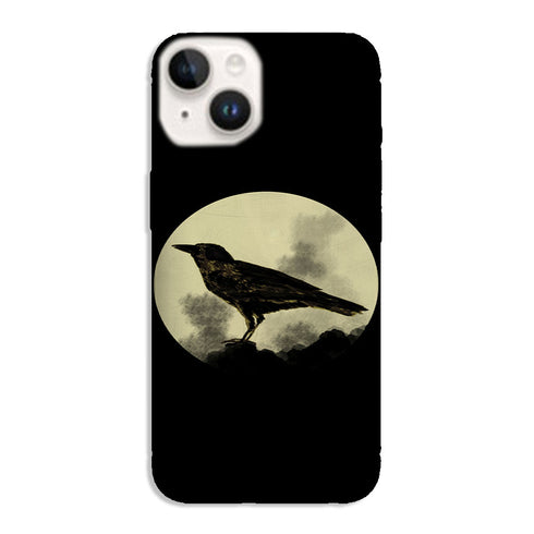 Coque iPhone 15 Crow, housse silicone antochocs, collection animaux Noirs, pour tous les smartphones de la marque Apple