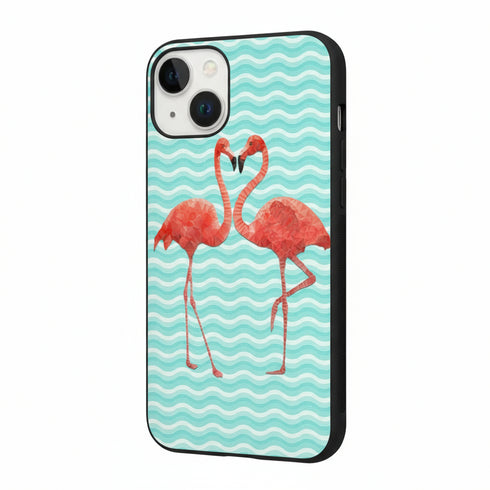 coque silicone motif flamants roses pour iPhone 15, ultra robuste en gel Tpu Silicone personnalisé