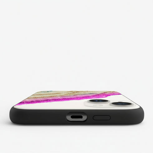 coque silicone design rose et strass pour iPhone 15, ultra robuste à petit prix