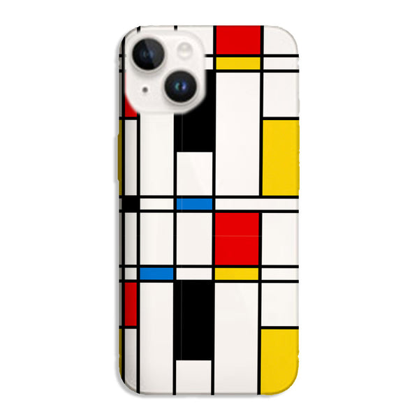 Coque pour iPhone 15 Geometric abstract, protection renforcée en silicone motifs géométriques
