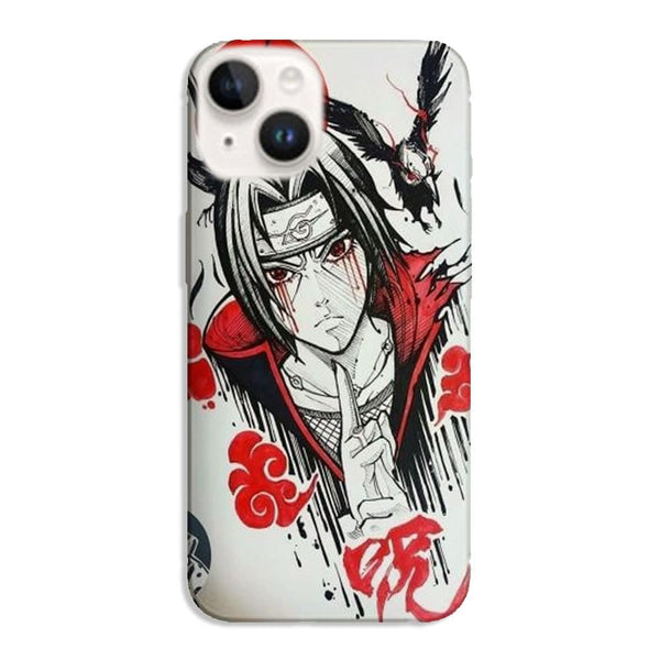 Coque iPhone 15 itachi blood eyes raven akatsuki