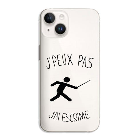 Coque iPhone 15 Je peux pas j'ai Escrime