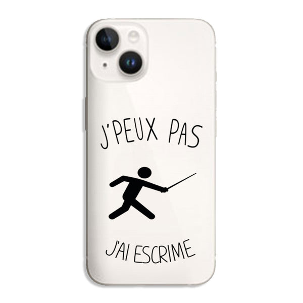 Coque iPhone 15 Je peux pas j'ai Escrime