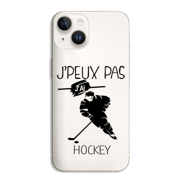 Coque iPhone 15 Je peux pas j'ai Hockey Sur Glace