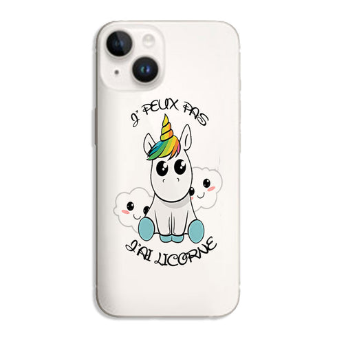 Coque iPhone 15 Je Peux pas j'ai Licorne
