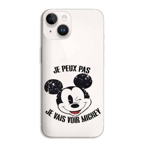 Coque iPhone 15 Je peux pas je vais voir Mickey