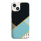 Coque pour iPhone 15 Minimal Blue Style, protection de silicone antichocs personnalisé avec un look polka dots et dégradés de bleus