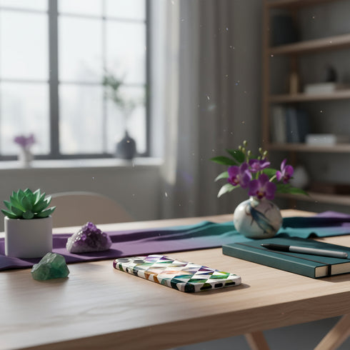 Coque iPhone 15 Space Diamonds abstract, ultra robuste en gel de silicone souple, épouse les contours.