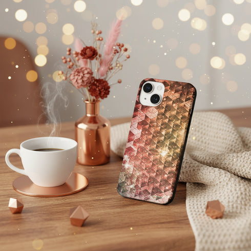 Coque pour iPhone 15 Spheric Cubes, protection pour télephone mobile Apple, en gel silicone personnalisé par impression hd