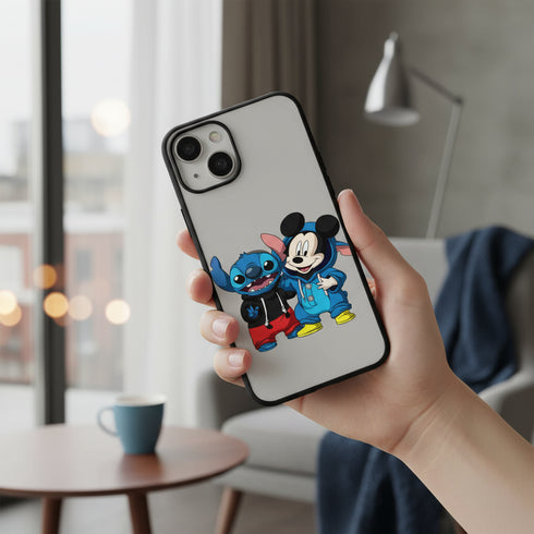coque silicone téléphone Disney Stitch x the Mouse pour iPhone 15