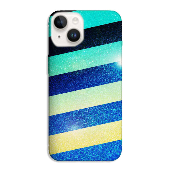 Coque pour iPhone 15 Striped colorful glitter