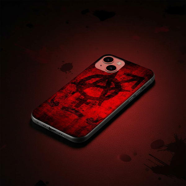 Coque pour iPhone 15 We are Anarchy, housse smartphone apple en silicone antichocs